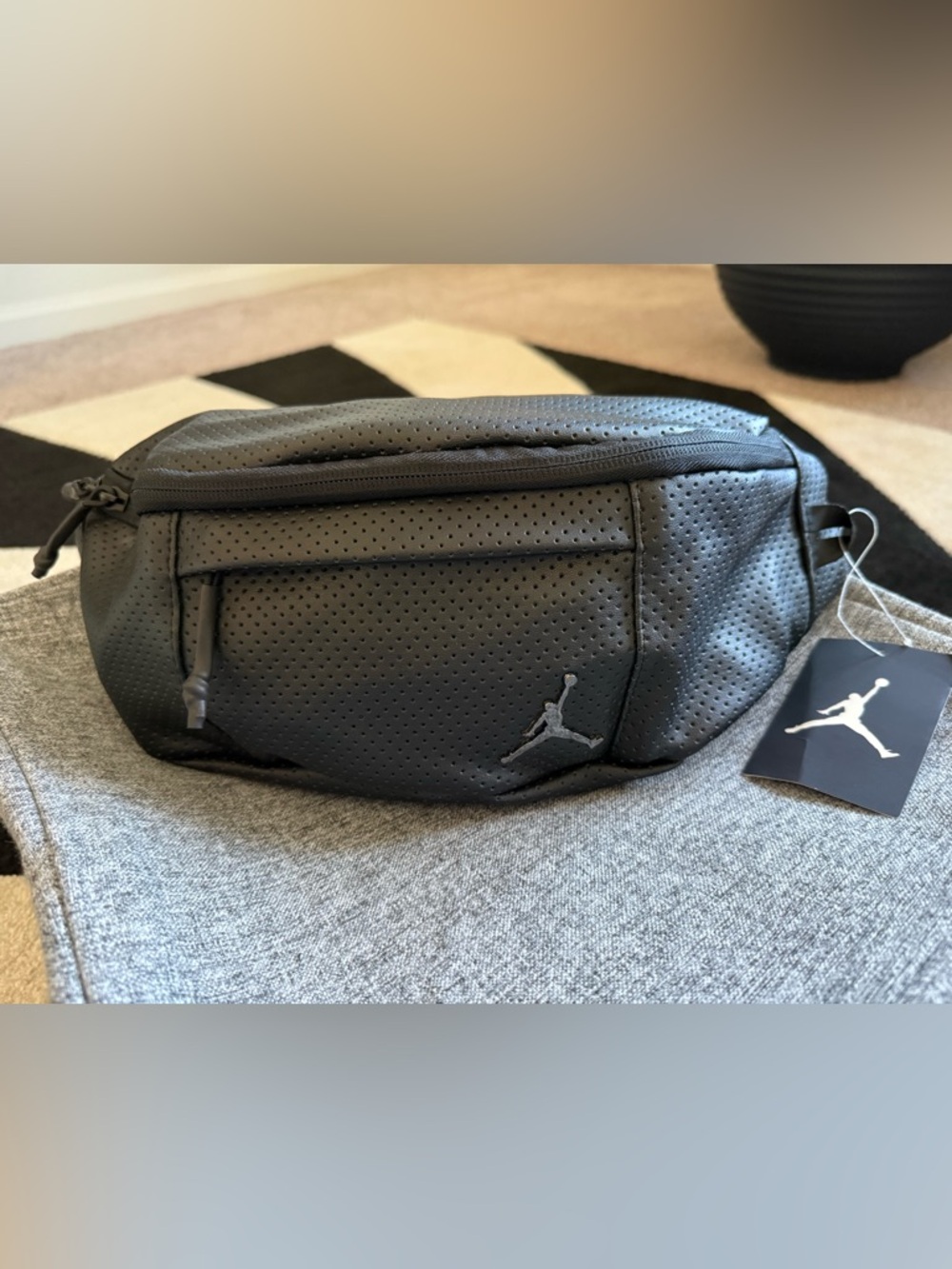 Jordan Black Perforated Belt Bag